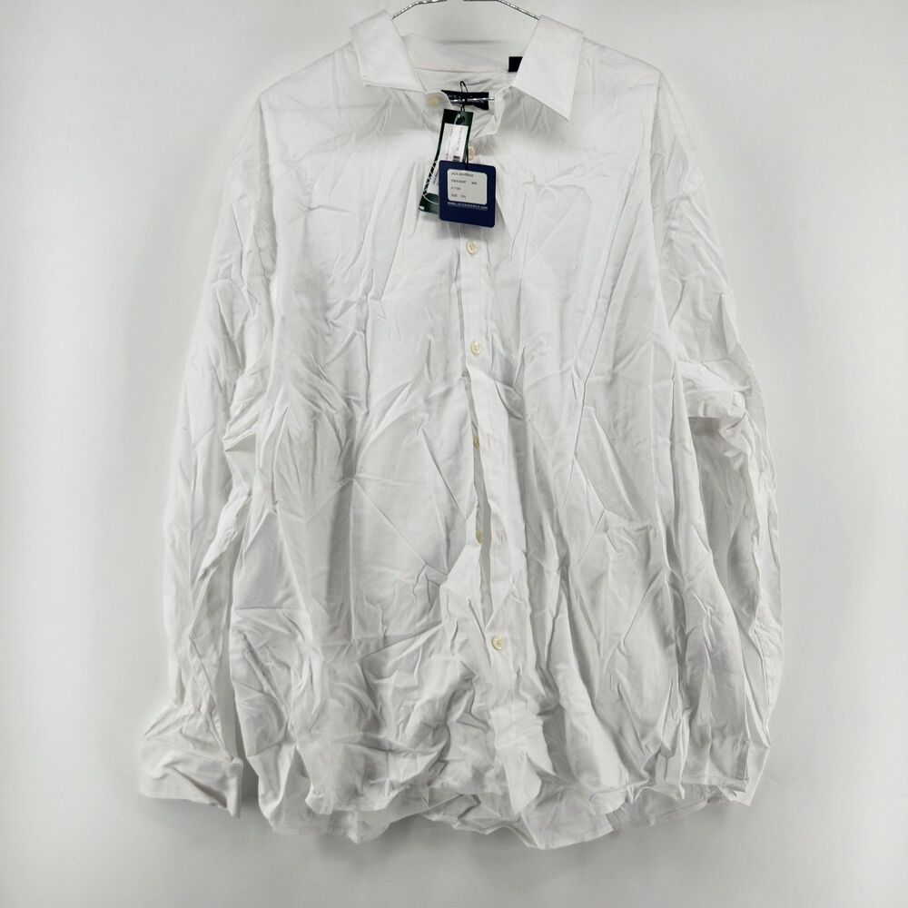 Jack Maverick Men's XXL Short White Manhattan Poplin Long Sleeve Shirt NWT